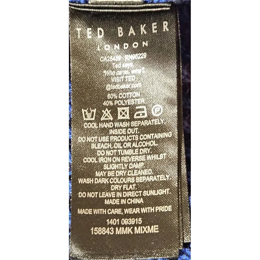 Ted Baker Mixme Directional Ribbed Crewneck Sweater Cotton‎ Blend Men's 7 (3XL)